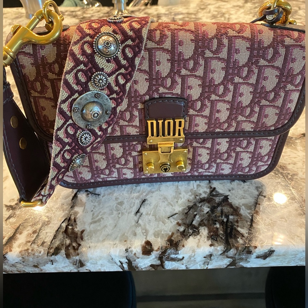 Red Burgundy Christian Dior Oblique DiorAddict Flap